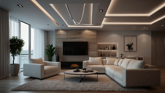 nowoczesny sufit z led